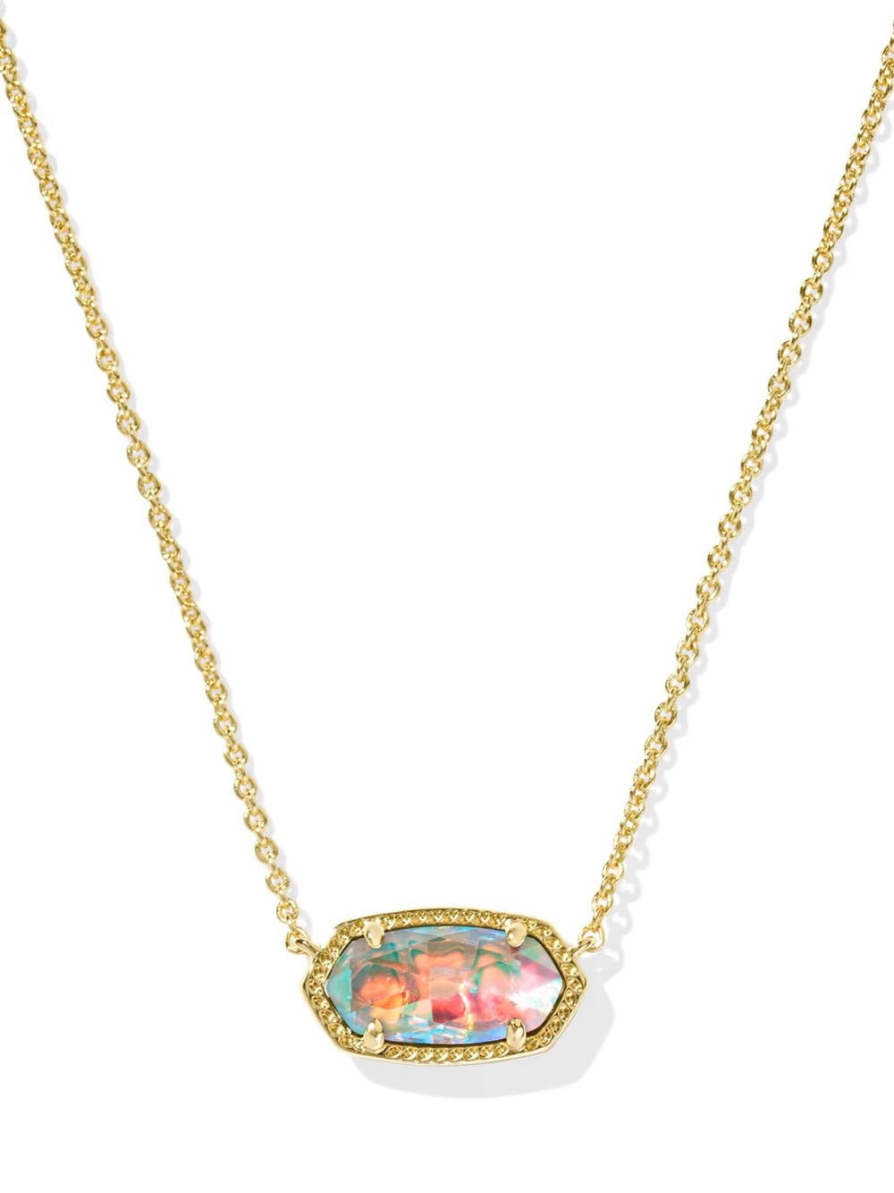 Kendra Scott Elisa Gold Pendant Necklace in Dichroic Glass